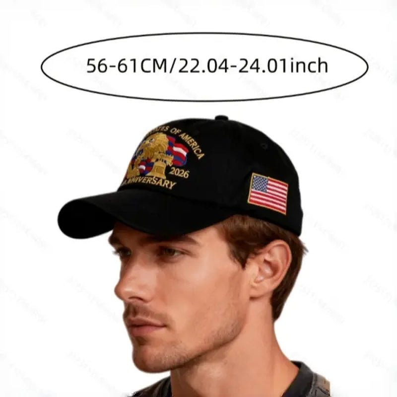 1Pc 250Th Anniversary of the United States Baseball Cap – Featuring a Bald Eagle, National Flag, and Statue of Liberty. Perfect for National Day and Everyday Wear, It’S a Must-Have for Patriots
